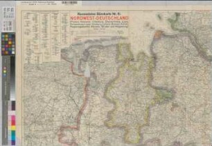 Nordwestdeutschland Verwaltungskarte um 1930 1 : 300 000 103 x 148 farb. Druck: Ravenstein, Frankfurt B Nr. 145