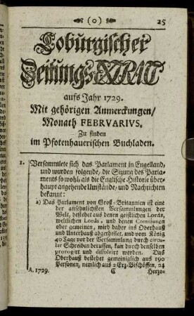 Monath Februarius.