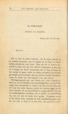 9e. brief. Dezelfde aan denzelfden
