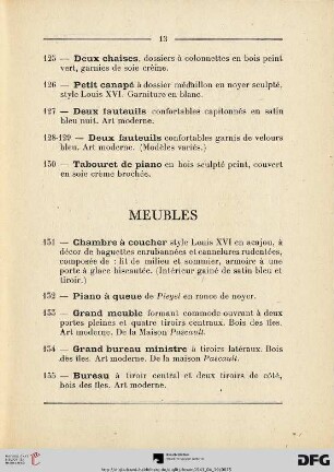 Meubles (Nr. 131-161)