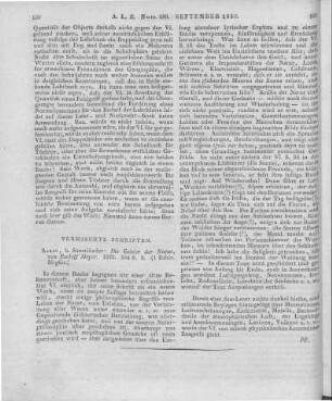 Meyer, R.: Die Geister der Natur. Aarau: Sauerländer 1829