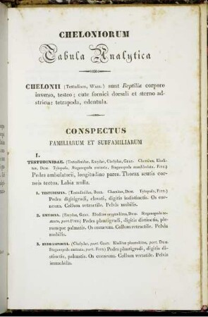 Cheloniorum Tabula Analytica