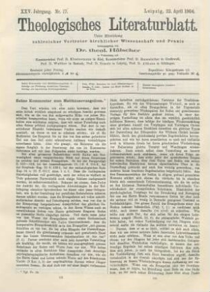 193-197 Zahns Kommentar zum Matthäusevangelium