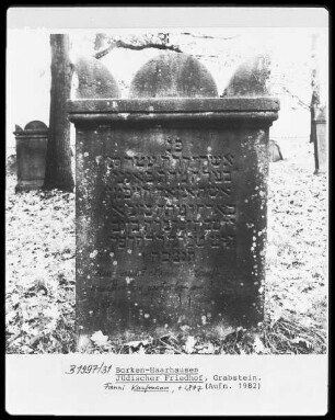 Grabstein Fanni Kaufmann (+1877)
