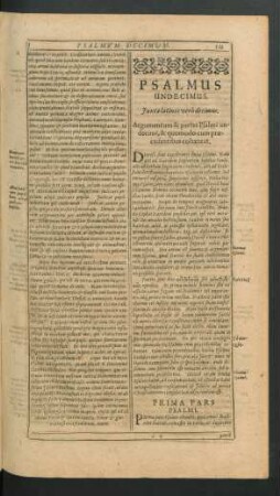 Psalmus Undecimus - Psalmus Vigesimus.