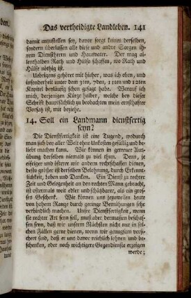 14. Soll ein Landmann dienstfertig seyn?
