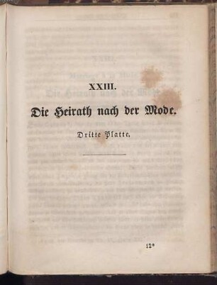 XXIII. Die Heirath nach der Mode. Dritte Platte.