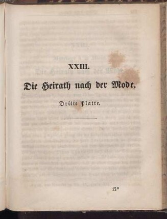 XXIII. Die Heirath nach der Mode. Dritte Platte.