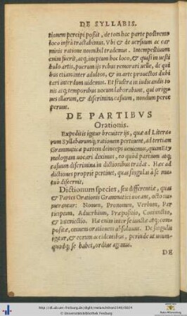 De Partibus Orationis