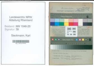 Entnazifizierung Karl Sieckmann , geb. 21.03.1885 (Vertreter)