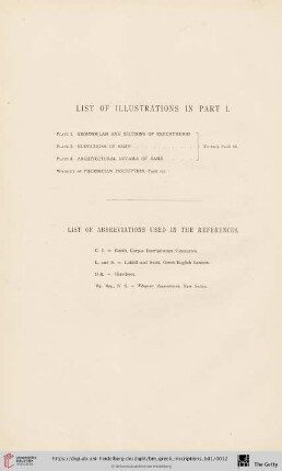 List of illustrations in part I / List of abbreviations used in the references