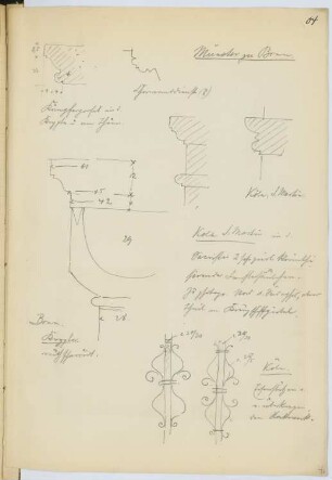 Münster, Bonn: Details Kreuzgang (aus: Skizzen- und Fotoalbum 8)