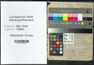 Entnazifizierung Gustav Hallscheidt , geb. 16.09.1901 (Kaufmaennischer Angestellter)
