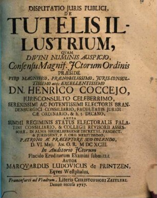 Disp. iur. publ. de tutelis illustrium