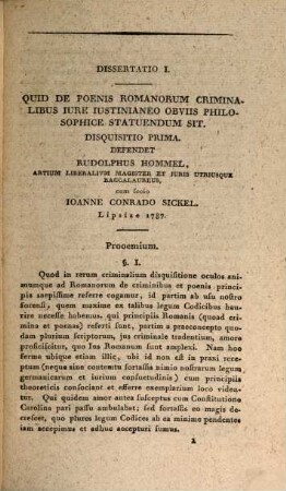 Selectarum dissertationum et commentationum iuris criminalis collectio, 1