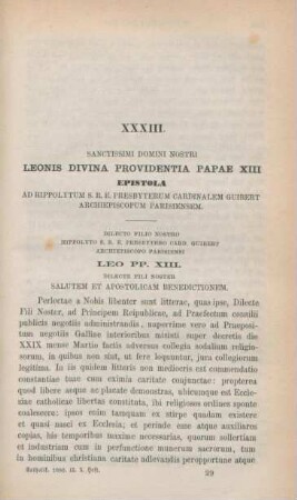 449-454 Schreiben Papst Leo's XIII. vom 22. October 1880