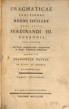 Pragmaticae Sanctiones Regni Siciliae, 2