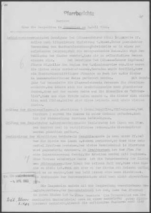Berghülen: Inspektionsbericht 1962