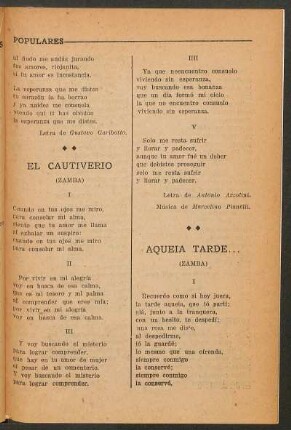 El cautiverio : (Zamba)