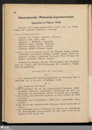 Internationaler Mittweida-Ingenieurverein (gegründet im Februar 1938)