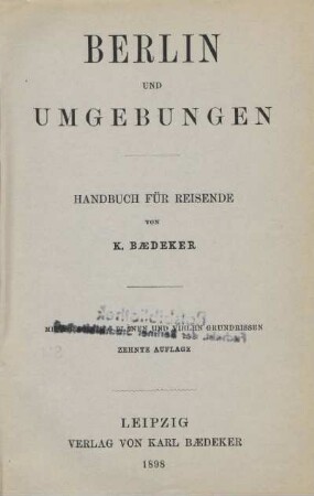 Berlin und Umgebungen : Handbuch für Reisende