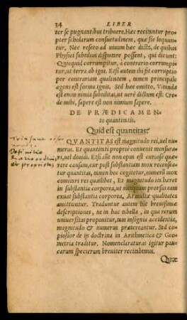 De Praedicamento quantitatis.