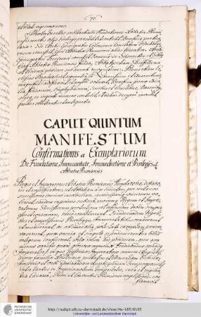 Caput quintum manifestum