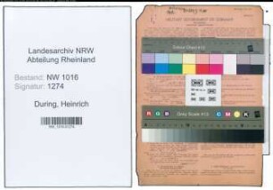 Entnazifizierung Heinrich During , geb. 30.10.1898 (Zollbeamter)