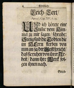 4-31, Christliche Leich-Predigt.