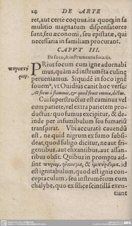 CAPUT III. De foco, & instrumentis focariis.