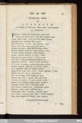 Oratiuncula militis ad Eugenium in Castris ad Rhenum MDCCXXXIV commorantem ac cunctantem.