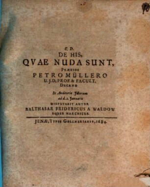 De His, Qvae Nuda Sunt