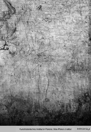 Wandzeichnung an der Nordwand: Figurenstudien : Zwei sitzende Figuren