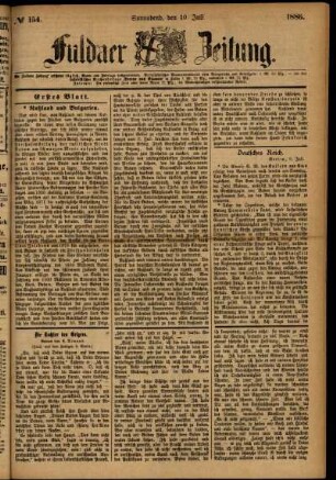Ausgabe vom Samstag, den 10. Juli 1886.