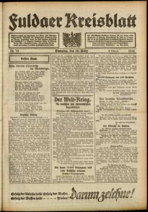 Zweite Ausgabe vom Samstag, den 30. März 1918.