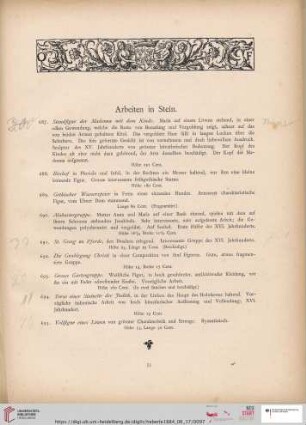 Arbeiten in Stein (Nr. 687 - 757)
