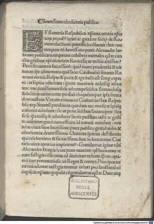 Senensium oboedientia publica ad Alexandrum VI.