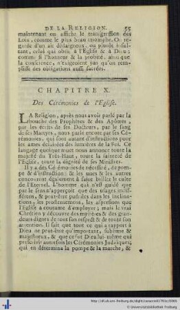 Chap. X. Des Cérémonies de l’Eglise.