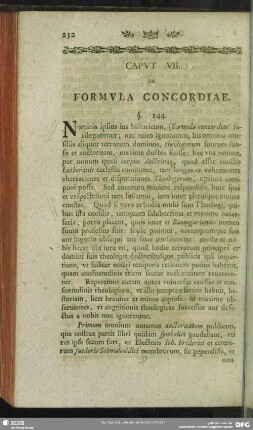 Caput VII [i.e. V]. Formula Concordiae