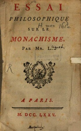 Essai philosophique sur le monachisme