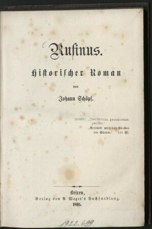 Rufinus : historischer Roman