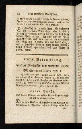 74-84, Ende des Gleichnisses vom verlohrnen Sohne. Das Murren des aeltesten Sohnes.