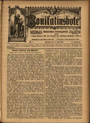 Erste Ausgabe vom Sonntag, den 31. Juli 1898.
