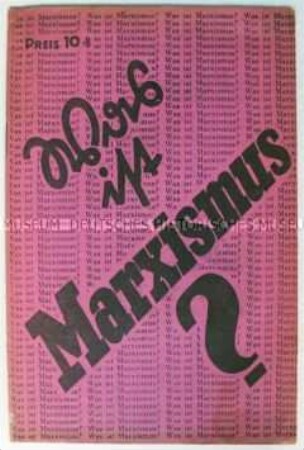 Sozialdemokratische Propagandaschrift mit einem Bekenntnis zum Marxismus