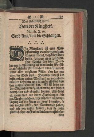 Das siebende Capitel. Von der Klugheit.
