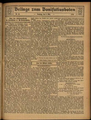 Zweite Ausgabe vom Sonntag, den 02. Mai 1926.