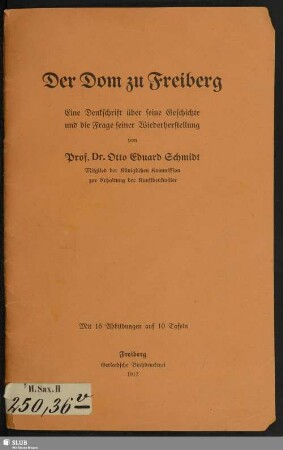 Der Dom zu Freiberg : eine Denkschrift über seine Geschichte und die Frage seiner Wiederherstellung