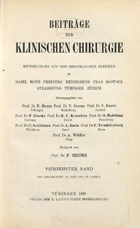 Beiträge zur klinischen Chirurgie. 14. 1895