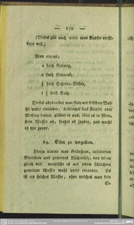 64. Eisen zu vergolden