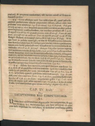 Cap. XV. & ult. De Exceptionibus Reo Competentibus.